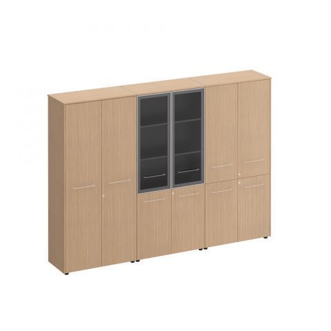 Шкаф комбинированный ( одежда - стекло - закрытый, 4 двери) МЕ 377