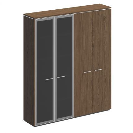 Шкаф комбинированный (для одежды + с высокими стеклянными дверями)  ВЛР 357 ДТ