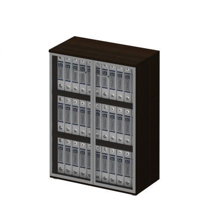 Шкаф для документов средний со стеклянными тонированными дверьми в рамке 769-T