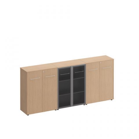 Шкаф комбинированный средний(закрытый - стекло - закрытый) МЕ 338